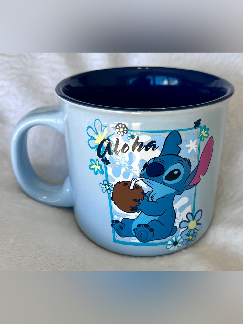Authentic Disney Lilo & Stitch Aloha Coconut Ceramic Camper Mug Large 20oz